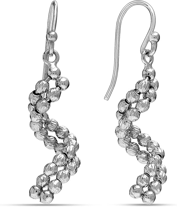 LeCalla 925 Sterling Silver Filigree Dangle Drop Earrings | Lightweight Antique Balinese Teardrop Dangle Drop Earring for Women