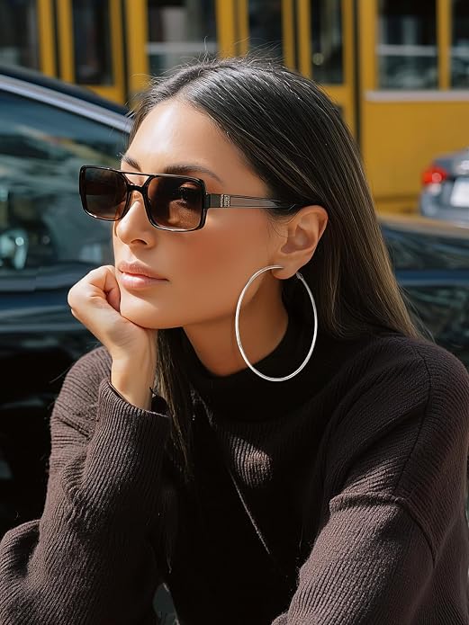 KeyStyle Gold Hoop Earrings for Women, Stainless Steel Hoops Earring Lightweight Loops, 2 mm Thick Hypoallergenic Circle Endless Thin Hoop (20/30/40/50/60/70/80/90/mm)