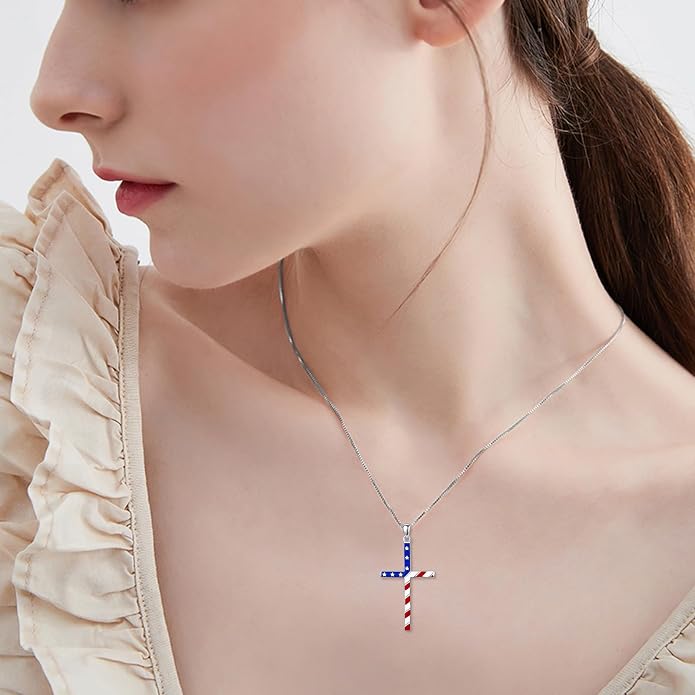 POPLYKE Cross Necklace 925 Sterling Silver Philippians 4:13 I Can Do All The Things Inspirational Necklace Gifts for Women Men 20+2''