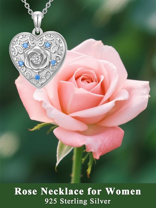 Dorunmo Personalized Locket Necklace 925 Sterling Silver that Holds Pictures Butterfly Birthstone Photo Heart Locket Custom Jewelry Congratulations New Beginnings New Job Gifts for Women
