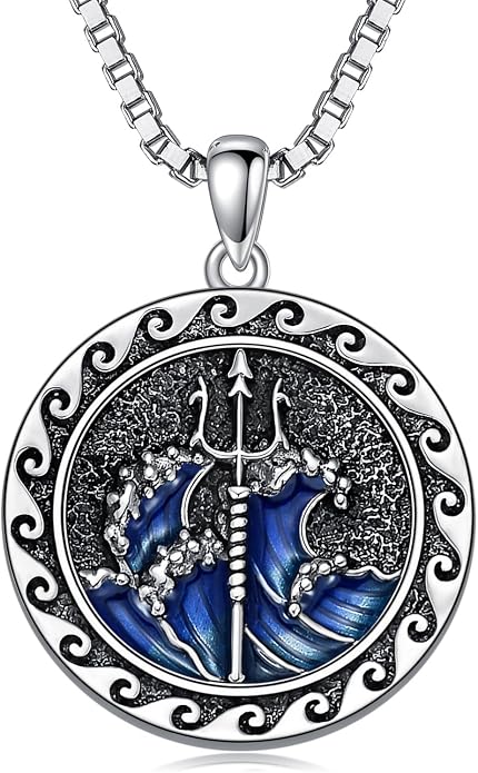 Poseidon/Athena/Apollo/Valhalla/Norse Viking Necklace 925 Sterling Silver Pendant Necklace for Men Greek/Norse Viking Amulet Jewelry Gifts