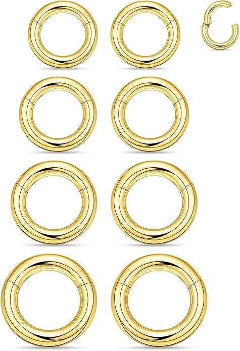 20G 18G 16G 14G 12G 10G 8G 6G Nose Rings Hoops 316l Surgical Steel Clicker Septum Lip Ring Tragus Helix Daith Rook Conch Snug Cartilage Lobe Earrings Hoop Piercing Jewelry For Women Men