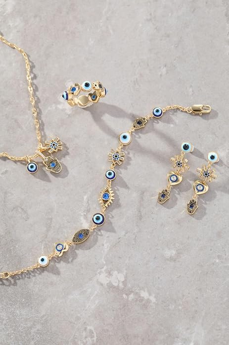 Alex and Ani Evil Eye Bracelets - Sapphire & Crystal Stones, Nickel-Free, Radiant Evil Eye Jewelry for Women