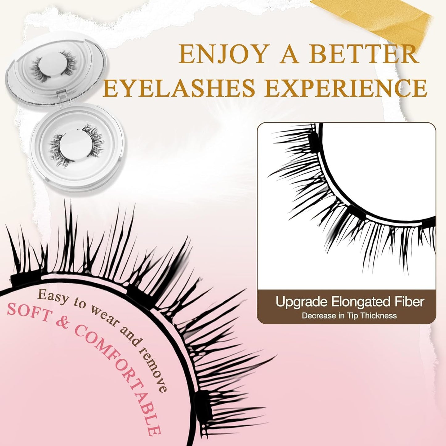 Ealra Craft Magnetic Eyelashes with Applicator,Lumentes Magnetic Eyelashes,3D Soft Flex,Reusable No Glue Needed Soft Lashes for Wmen with All-Day Wear(Fuller#05)