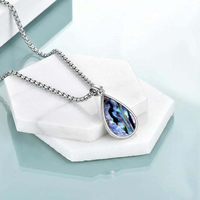 ONEFINITY Lotus Necklace 925 Sterling Silver Moonstone Pendant Necklace Yoga Lotus Jewelry for Women