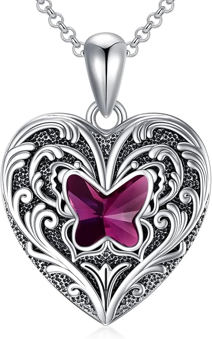 SOULMEET Personalized Silver Locket Necklace That Holds Pictures Photo Keep Someone Near to You, Memorial Custom Lockets Necklaces Letters Engraving for His Her