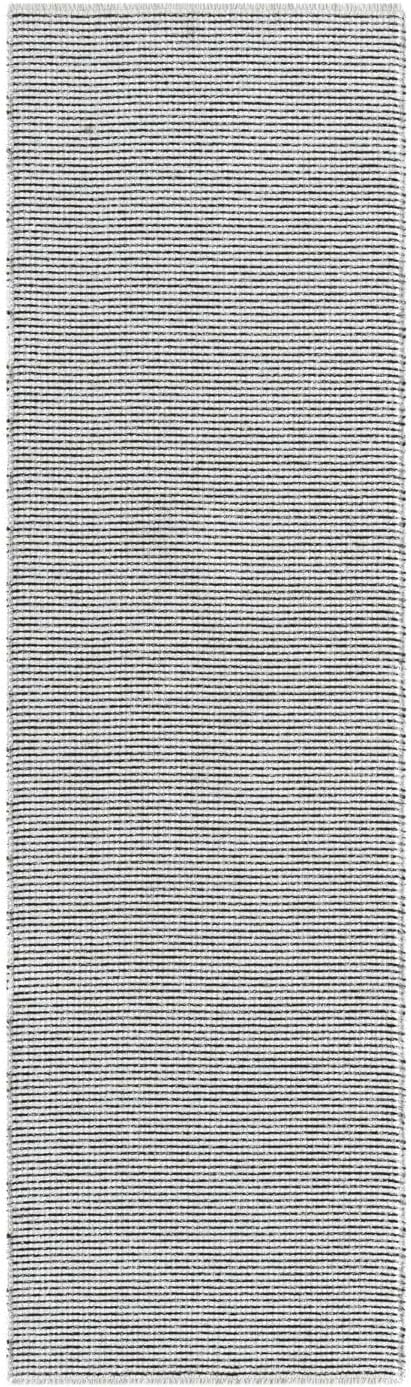 LUXE WEAVERS Two-Tone Fringed Runner Rug Black 2x7