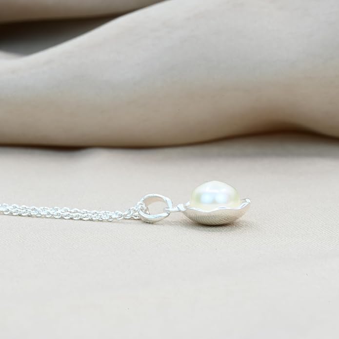 Pearl Necklace for Women Sterling Silver Chain Birthstone for Women Fine Jewelry Dainty Infinity Pendant Anniversary Birthday Christmas Gifts for Her Wife Mom Lady Daughter, (Style-1)