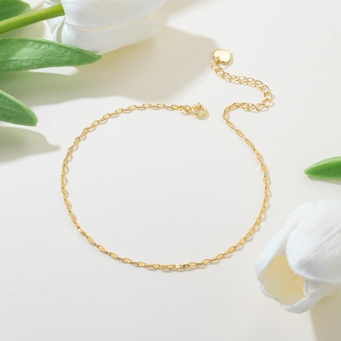 Gold Anklets for Women Ankle Bracelets for Women 14K Gold Anklets Bracelets for Womens Golden Anklet Cross Ankle Bracelet Spaced Evenly Cubic Zirconia Cross Anklet Bracelet for Womens Ankles 9.5+1.5in
