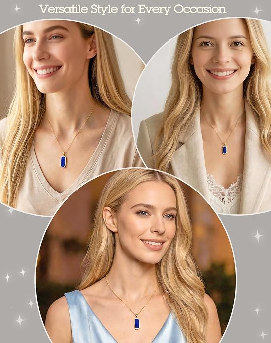 Natural Gemstone New Beginnings Birthday Graduation Gifts 925 Silver Jewelry Plated with 18K Gold Protection Necklace for Women