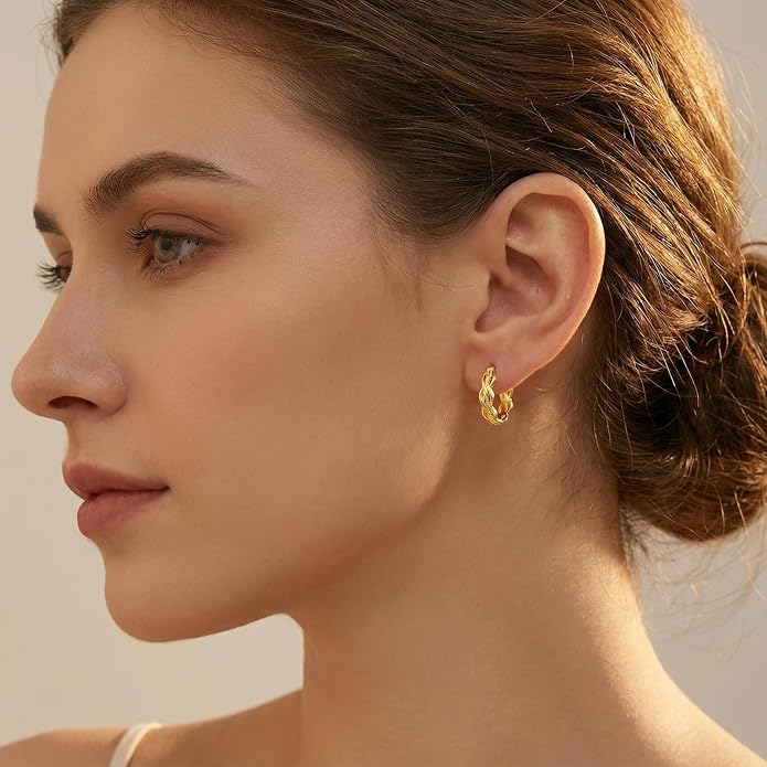 Gold Dainty Hoop Earrings for Women Hypoallergenic Lightweight 14K Gold Huggie Earrings Jewelry Valentines Day Gifts for Wife Girlfriend Her