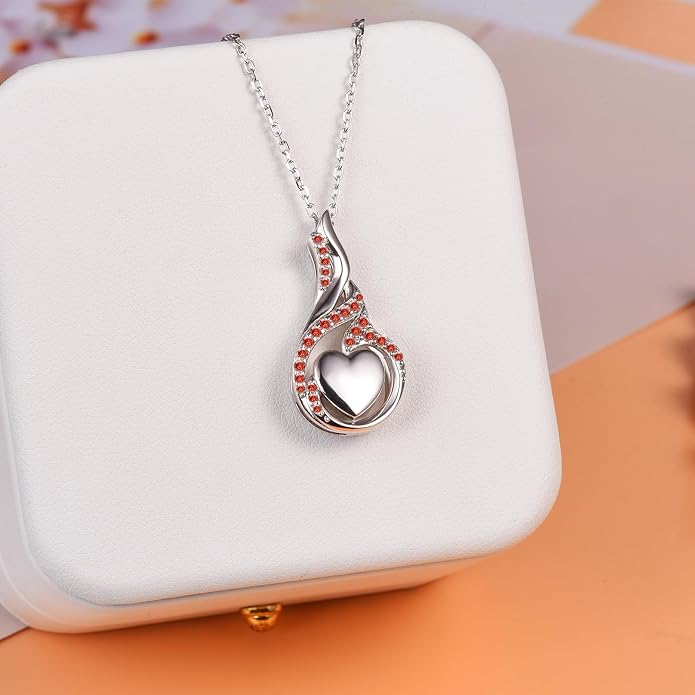 Cremation Jewelry 925 Sterling Silver Teardrop Urn Necklace for Ashes Heart Shape Memorial Keepsake Pendant for Human Ashes for Women Gift