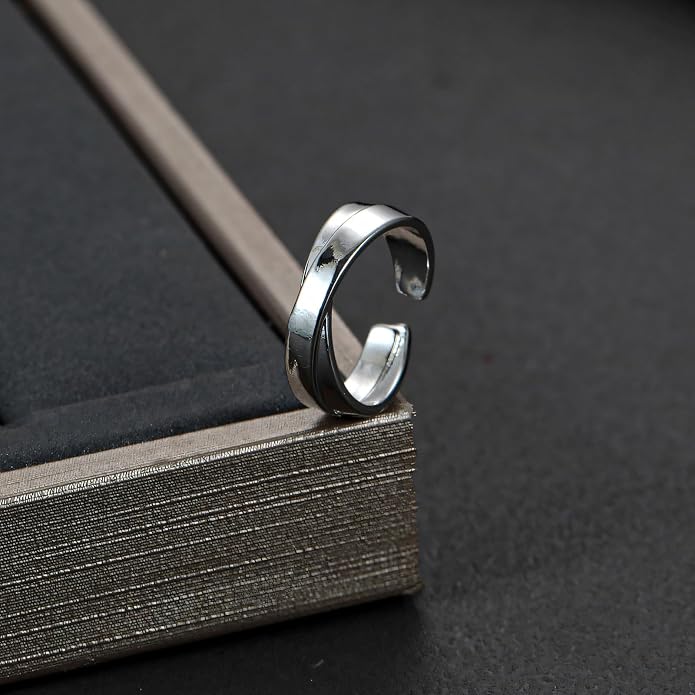 925 Sterling Silver Ring Minimalist Adjustable Rings Band Handmade Rings for Women Girls