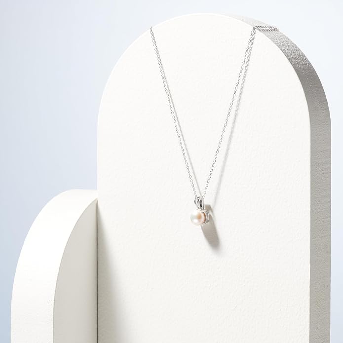 Amazon Essentials Sterling Silver Round Cut Birthstone Pendant Necklace 18"