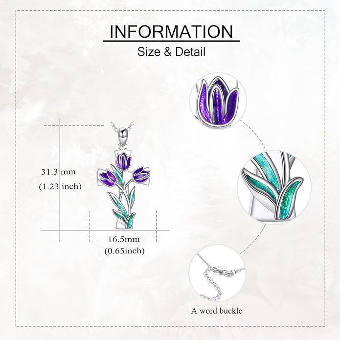 Flower Cross Necklace 925 Sterling Silver Carnation/Rose/Lily/Daisy Cross Necklace Birth Flower Jewelry for Women