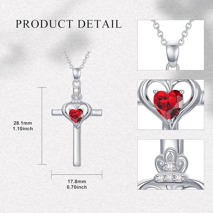 Cross Necklace for Women 925 Sterling Silver Crucifix Pendant Christian Cross Jewelry for Women Men