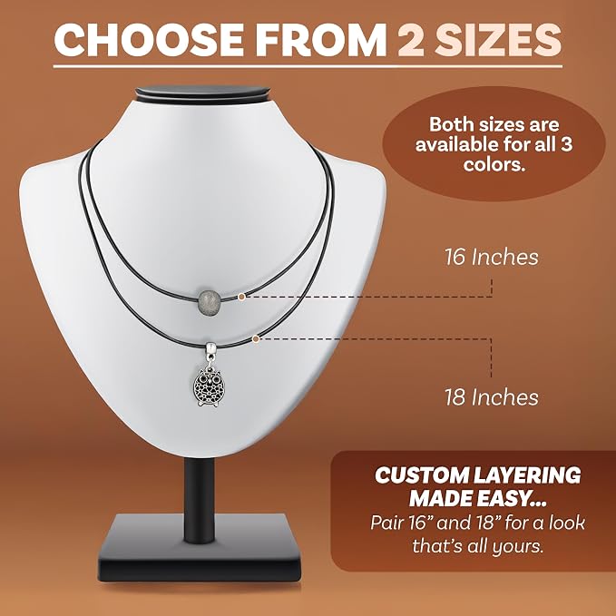 The Beadsmith Greek Leather Necklaces – Natural, 16” in Length, Assembled with Sterling Silver Lobster Clasp, 12-Pack