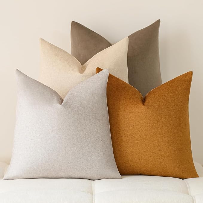 a moment Waterproof Throw Pillow Covers Set of 4,24x24 Inch Outdoor Stain Resistant Pet Friendly Pillowcases Cushion Covers for Patio Sofa and Living Room,Earth's Rhythm