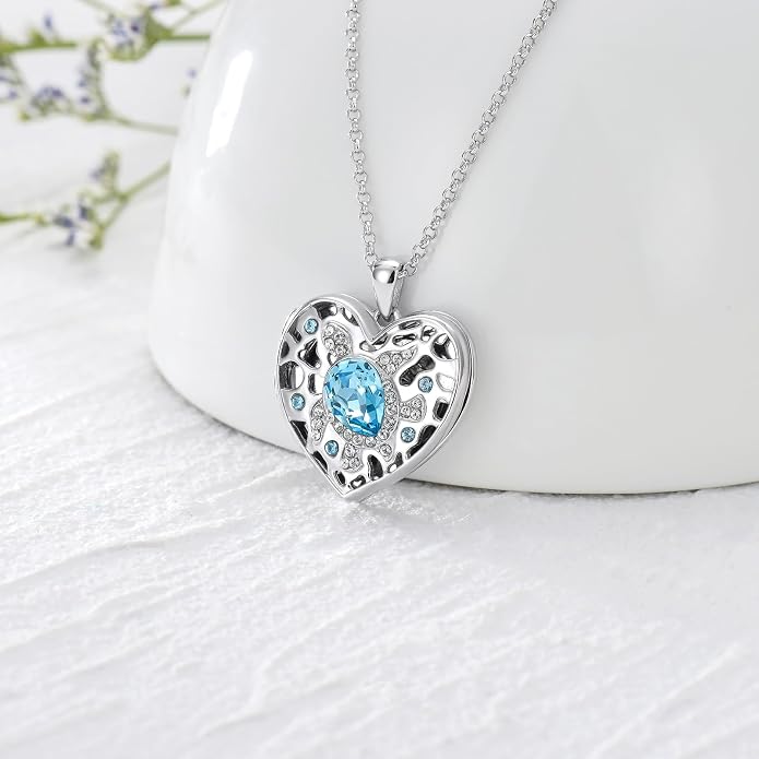 Dorunmo Personalized Locket Necklace 925 Sterling Silver that Holds Pictures Butterfly Birthstone Photo Heart Locket Custom Jewelry Congratulations New Beginnings New Job Gifts for Women