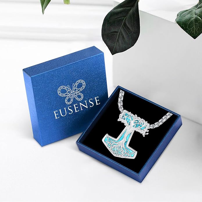 Turquoise Jewelry for Women Men 925 Sterling Silver Pendant Urn Necklaces for Ashes Picture Locket Necklace Thor Hammer Yggdrasil Virgen De Guadalupe St Michael Christopher Judas Witches Knot Necklace