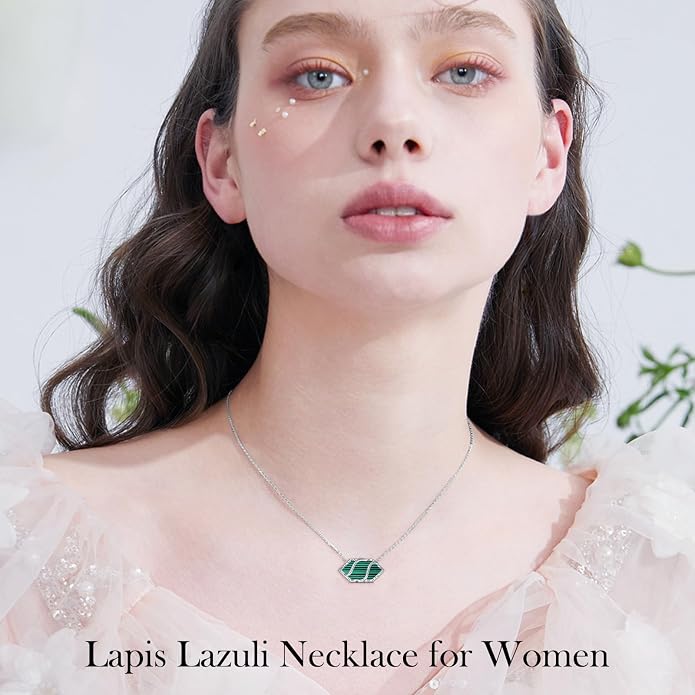 HPQQ Teardrop Necklace 925 Sterling Silver Filigree Gemstone Pendant Necklace Fine Jewelry Birthday Mother's Day Gifts for Women Her Mom