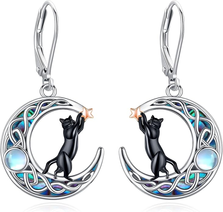 Tree of Life/Cat/Turtle/Butterfly/Flower/Celtic/Turquoise/Moonstone Dangle Earrings for Women Sterling Silver Cute Animals Drop Earrings Jewelry Gifts