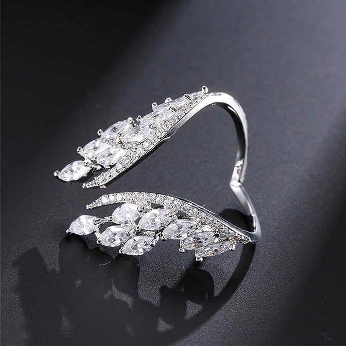 18K Gold Plated Rings for Women and Teen Girls Non Tarnish Cubic Zirconia Fidget Ring Butterfly/Snake/Mesh/Cross/Crown Knuckle Ring Open Adjustable Statement Stacking Chunky Rings