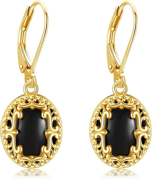 Abalone Shell/Onyx Filigree Mushroom Dangle Earrings Sterling Boho Western Jewelry Gift for Women