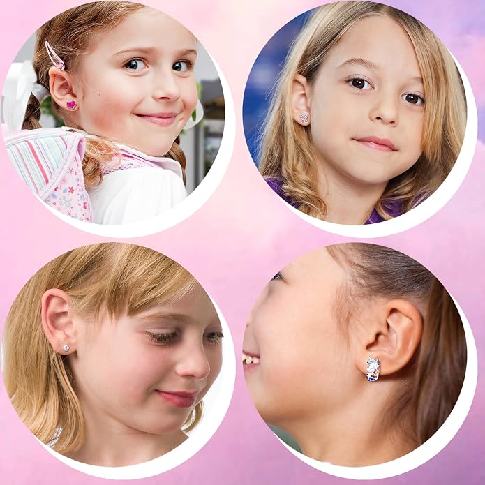 24 Pairs Stainless Steel Flat Back Earrings Set -Secure and Comfortable Screwback Earrings with Diverse Designs, Perfect for Multiple Piercings and Everyday Wear