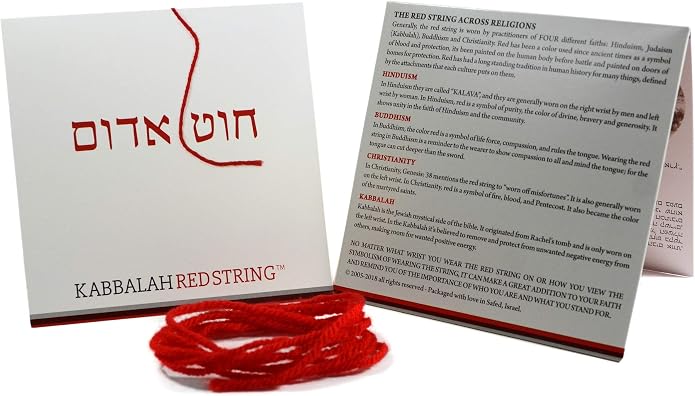 The Original Kabbalah Red String Bracelet from Israel - 60" Wool Cord for Spiritual Protection with Blessing, Prayer & Instructions (For Adults) for up to 7 Evil Eye Protection Bracelets - Single, 2 Pack or 4 Pack