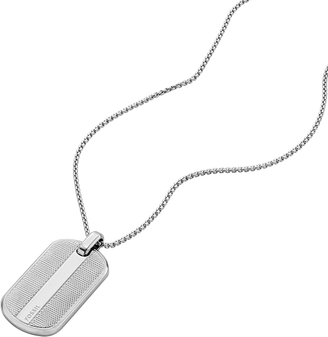Fossil Men's Stainless Steel or Leather Necklace for Men