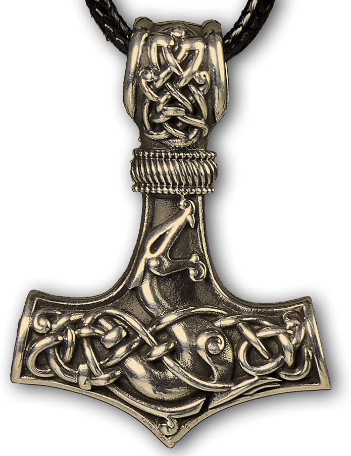 Baldur Jewelry - Thors Hammer Necklace Pendant Mjölnir - Viking Norse Thor Hammer Pendant Viking Jewelry - Thor Necklace - Thor Gifts for Men - Viking Necklace for Men