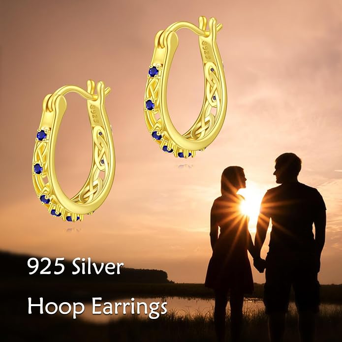 Sterling Silver Hoop Earrings Small Hoop Sun/Leaf/Triangle Huggie Earrings for Women Hypoallergenic