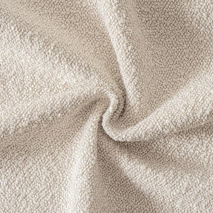 MIULEE 22x22 Decorative Euro Sham Boucle Couch Pillow Covers Beige | Set of 2 Textured Neutral Throw Pillow Covers, Accent Solid Pillowcases, Sofa Living Room Home Decor