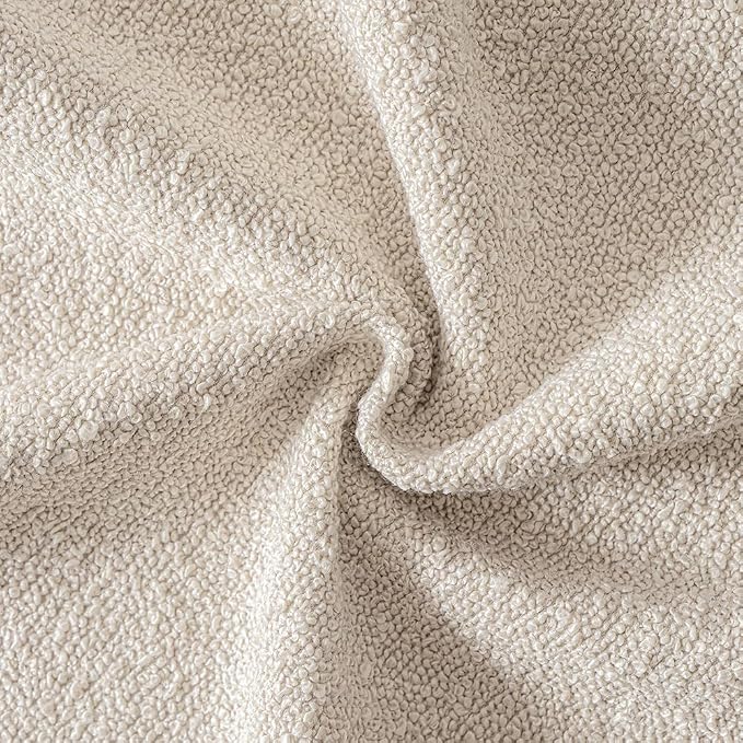 MIULEE 18x18 Decorative Lumbar Boucle Couch Pillow Covers Beige | Set of 2 Textured Neutral Throw Pillow Covers, Accent Solid Pillowcases, Sofa Living Room Home Decor
