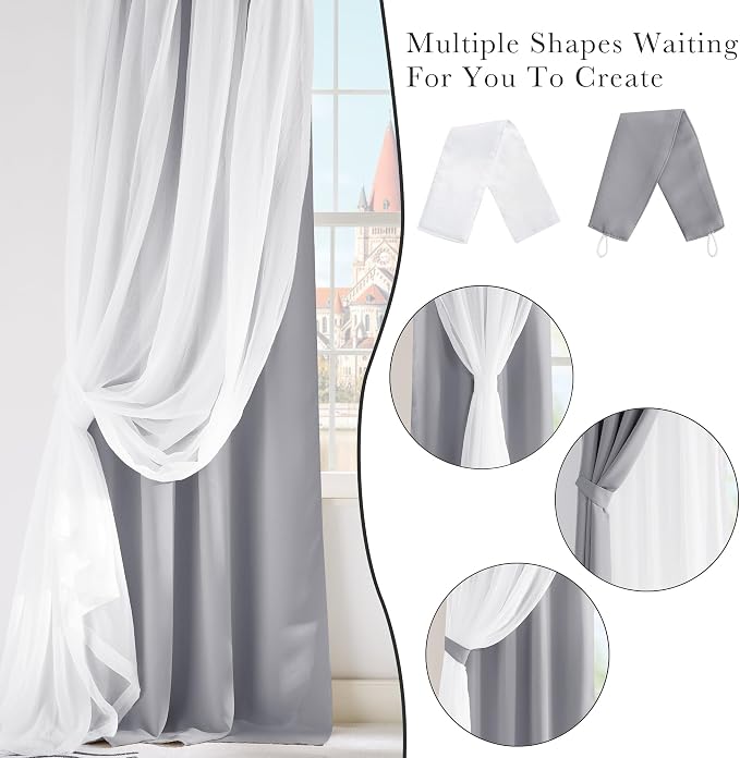 PONY DANCE Curtains for Girls Bedroom - Window Drapes Curtain 72 inches Length Room Darkening Grommet 2 Layers,1 Panel (Silver Grey, W52 X L72)