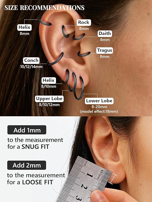 Silvora 14K Gold Plated Huggie Hoop Earrings for Women, Small Sterling Silver Hoops, Hypoallergenic Cartilage Earrings for Sensitive Ears 8/10/12/14/16/18/20MM