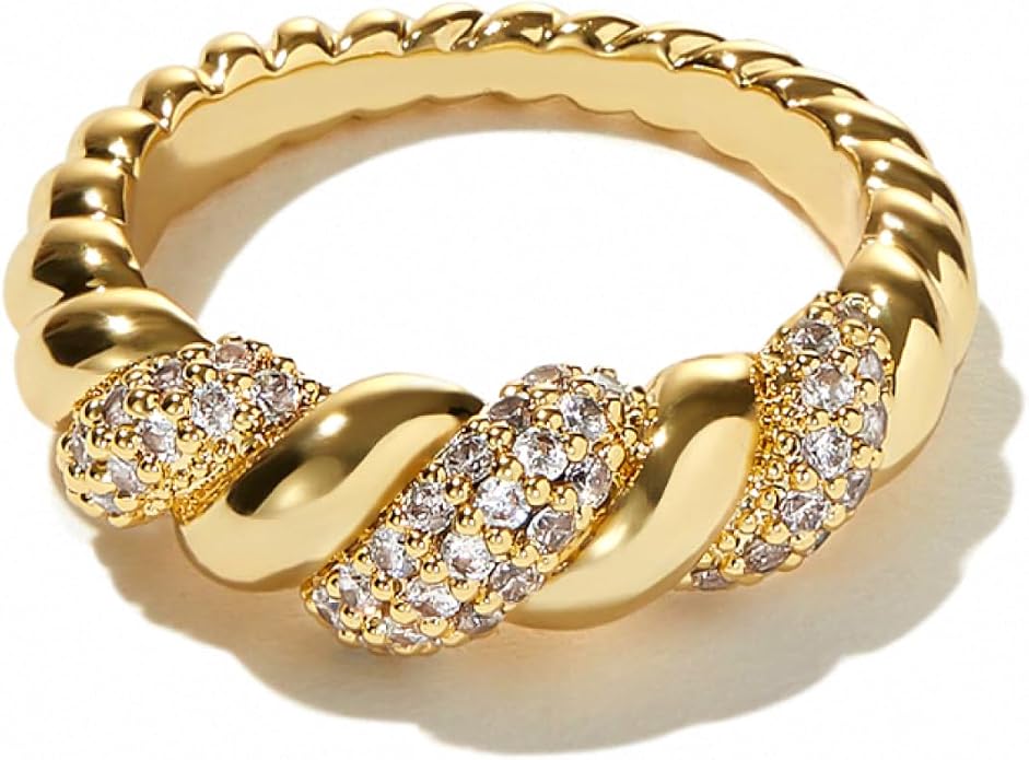 Ana Luisa Gold Rings for Women - 14K Gold Plated Rings for Women Non Tarnish - Trendy Stacking Ring for Daily Wear - Twisted, Heart, Eternity Ring Styles - Hypoallergenic & Water-Resistant Jewelry