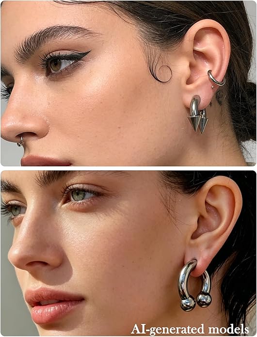20G-00G Septum Rings horseshoes Nose Rings Hoops 316L Surgical Steel Snake Bites Lip Nipple Ring Cartilage Tragus Helix Rook Conch Daith Earrings Pa Piercing Jewelry for Women Men