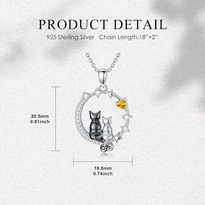 PELOVNY Teddy Bear Necklace for Women 925 Sterling Silver Bear/Highland Cow/Fox/Cat/Axolotl Birthstone Necklace Christmas Birthday Jewelry Gifts for Mom Daughter Wife Sister