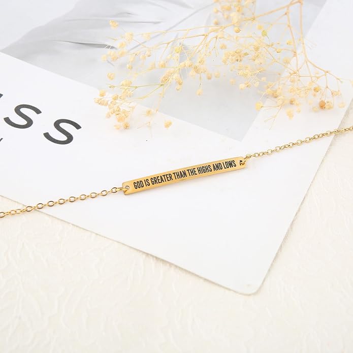 Dont Let The Hard Days Win Bracelet - Gold Hard Day Motivational Bangle Stainless Steel Engraved Words, Inspirational Chain Jewelry Gifts for Women Friend