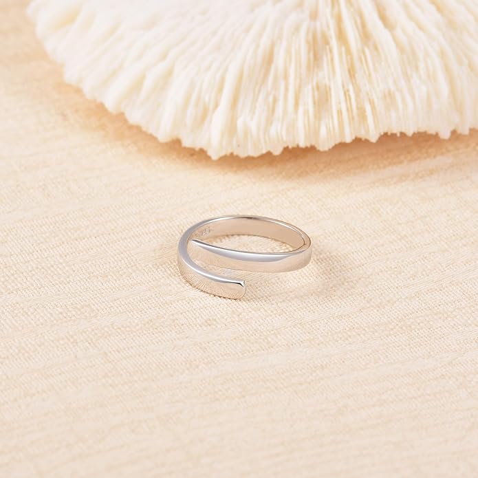 BEILIN 925 Sterling Silver Inspirational Jewelry Rings Adjustable Ring Personality Encouragement Gift for Teens Women