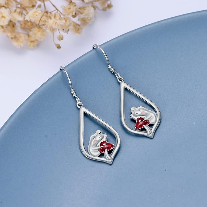 WINNICACA Sterling Silver Dangle Drop Earrings for Women Mom Flower Leverback Earrings Jewelry Christmas Anniversary Birthday Gifts