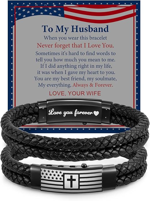 VNOX Men's Inspirational Mantra Engarved Handmade Braided Leather Adjustable Cuff Bangle Bracelet Encouragement Motivational Gift for Men
