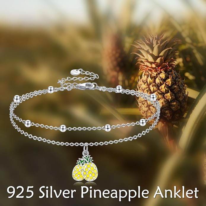 Heart/Starfish/Pineapple/Anchor/Sea Turtle/Butterfly/Celtic/Whale Tail bracelet Anklets for Women 925 Sterling Silver Anklets Jewelry for Women