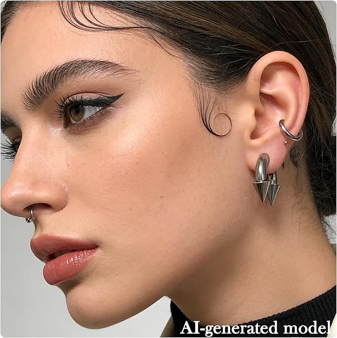 20G-2G ASTM F136 Titanium Septum Rings Nose Ring Hoops Circular Barbell Helix Snug Tragus Rook Daith Cartilage Earring Sneke Bites Lip Ring Hoop Smiley Piercing Jewelry for Women Men 6mm-19mm
