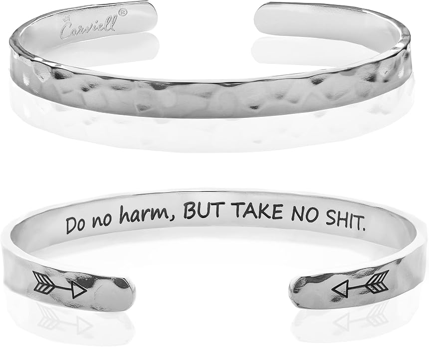 Carviell Bracelet - Gifts for Women – Inspirational, Friendship, Love, Mom, Daughter, Sister, Christian, Graduation, Memorial & Wedding Gifts – 100+ Phrases – Stainless Steel, Gift-Ready