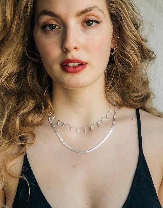 Natural Freshwater Baroque Pearl Necklace 14K Gold Plated Dainty Choker Necklace for Women Girls Snake Chain/Cuban Link/Paperclip/Ball Beaded Chain/Tennis Chain Fashion Jewelry for Gift