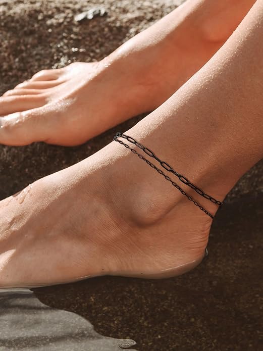 PROSTEEL Gold/Silver Anklets for Women Waterproof, 14K Gold Plated Ankle Bracelet Non Tarnish, Jewelry Gifts Adjustable