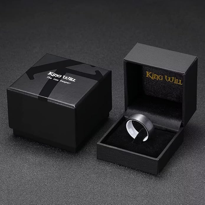 King Will Wedding Band for Men Women, 2/4/6/7/8mm Domed Matte Brushed Tungsten Carbide Rings, Solid/Dual Color Engagement Rings, Comfort Fit